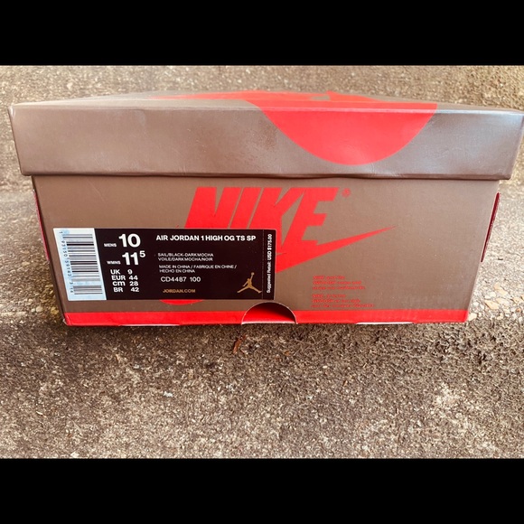 Jordan 1 Retro High Mocha “Travis Scott” Size 10 - Picture 3 of 5
